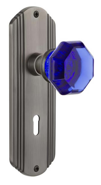 Nostalgic Warehouse Deco Plate with Cobalt Waldorf Knob