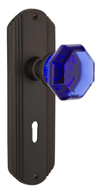 Nostalgic Warehouse Deco Plate with Cobalt Waldorf Knob