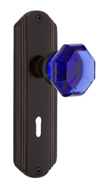 Nostalgic Warehouse Deco Plate with Cobalt Waldorf Knob