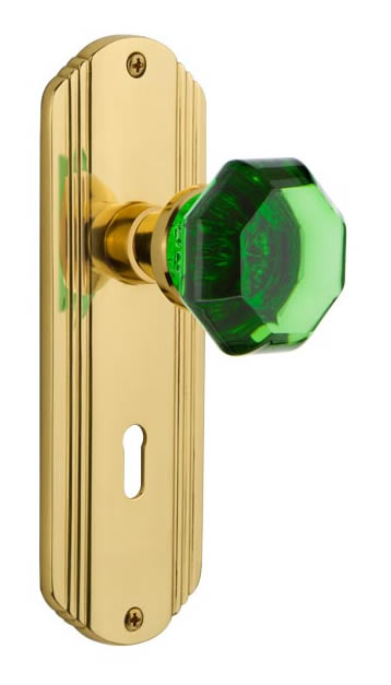 Nostalgic Warehouse Deco Plate with Emerald Waldorf Knob