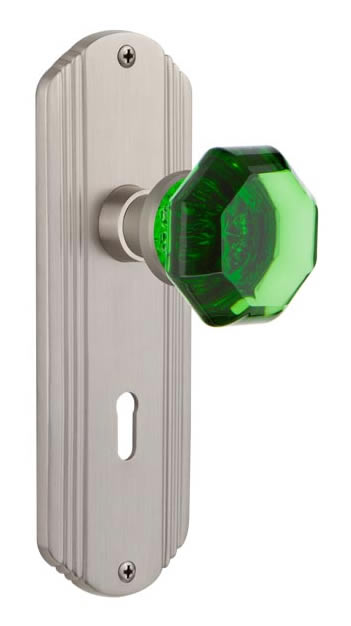 Nostalgic Warehouse Deco Plate with Emerald Waldorf Knob