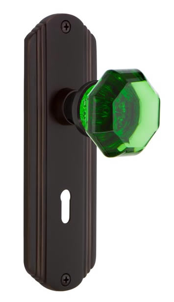 Nostalgic Warehouse Deco Plate with Emerald Waldorf Knob