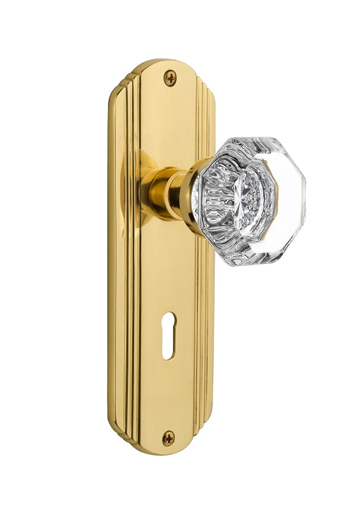 Nostalgic Warehouse Deco Plate with Waldorf Knob - Polished Brass