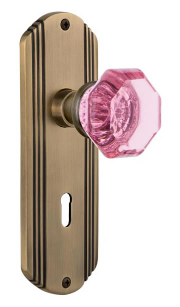 Nostalgic Warehouse Deco Plate with Pink Waldorf Knob