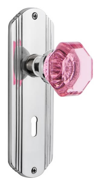 Nostalgic Warehouse Deco Plate with Pink Waldorf Knob