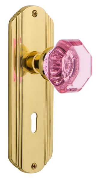Nostalgic Warehouse Deco Plate with Pink Waldorf Knob