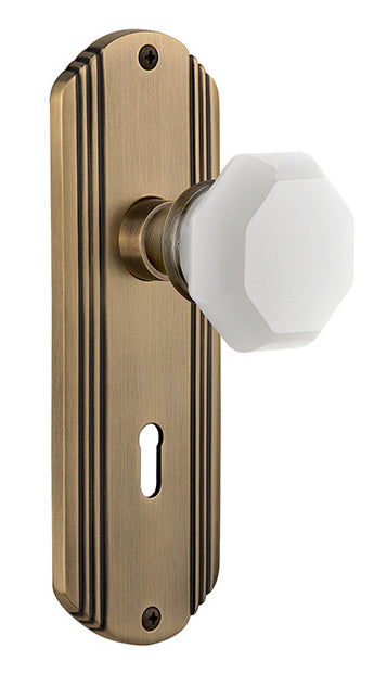 Nostalgic Warehouse Deco Plate with White Waldorf Knob