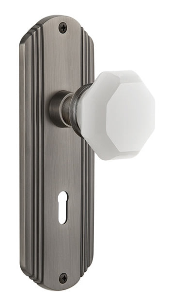 Nostalgic Warehouse Deco Plate with White Waldorf Knob