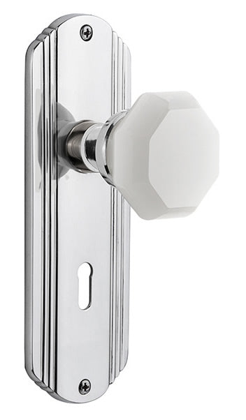 Nostalgic Warehouse Deco Plate with White Waldorf Knob