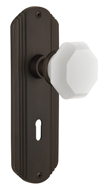 Nostalgic Warehouse Deco Plate with White Waldorf Knob