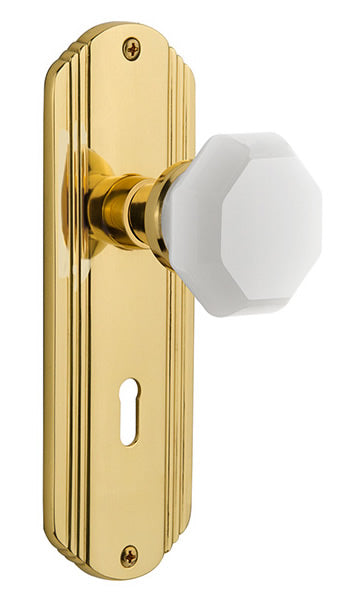 Nostalgic Warehouse Deco Plate with White Waldorf Knob