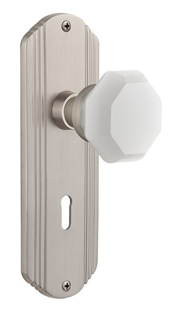 Nostalgic Warehouse Deco Plate with White Waldorf Knob