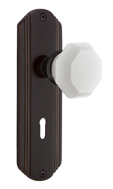 Nostalgic Warehouse Deco Plate with White Waldorf Knob
