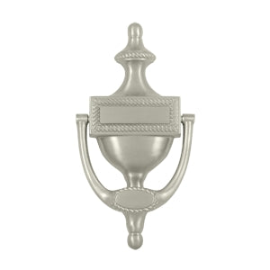 Deltana Solid Brass Victorian Rope Door Knocker - Brushed Nickel