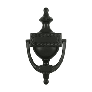 Deltana Solid Brass Victorian Rope Door Knocker - Flat Black