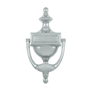 Deltana Solid Brass Victorian Rope Door Knocker - Polished Chrome