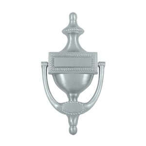 Deltana Solid Brass Victorian Rope Door Knocker - Brushed Chrome