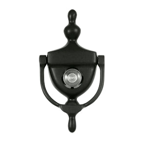Deltana Solid Brass Door Knocker-Viewer - Flat Black