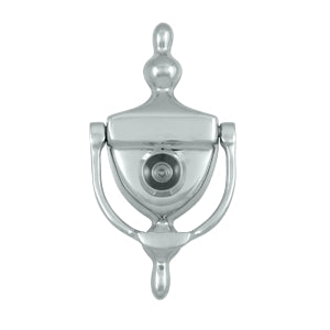 Deltana Solid Brass Door Knocker-Viewer - Polished Chrome