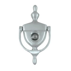 Deltana Solid Brass Door Knocker-Viewer - Brushed Chrome