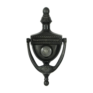 Deltana Solid Brass Victorian Rope Door Knocker-Viewer - Oil Rubbed Bronze