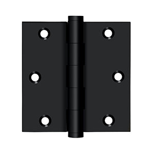 Deltana 3 1/2 x 3 1/2 Inch  Door Hinge - Flat Black
