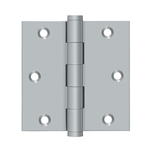 Deltana 3 1/2 x 3 1/2 Inch Solid Brass Square Corner Residential Hinge - Pair