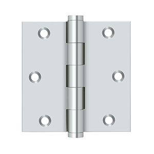 Deltana 3 1/2 x 3 1/2 Inch Solid Brass Square Corner Residential Hinge - Pair