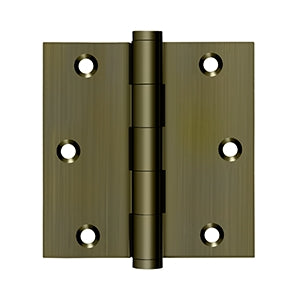 Deltana 3 1/2 x 3 1/2 Inch  Door Hinge - Antique Brass
