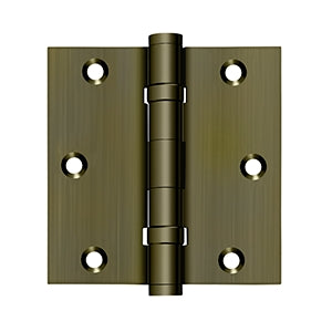 Deltana 3 1/2 x 3 1/2 Inch  Door Hinge - Antique Brass