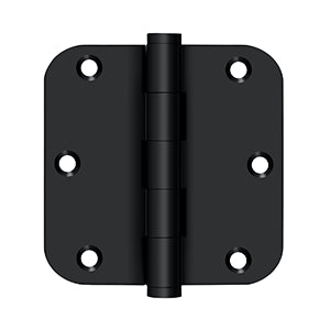 Deltana 3 1/2 x 3 1/2 Inch Solid Brass 5/8" Radius Corner Heavy Duty Hinge - Pair