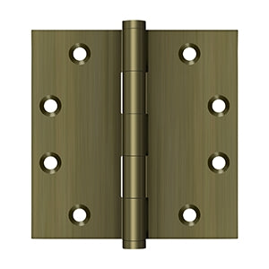 Deltana 4 1/2 x 4 1/2 Inch  Door Hinge - Antique Brass