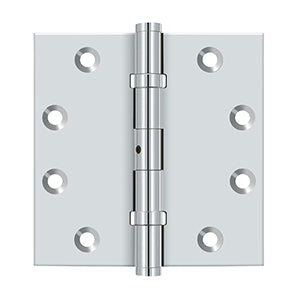 Deltana 4 1/2 x 4 1/2 Inch  Door Hinge - Polished Chrome