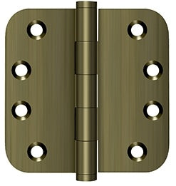 Deltana 4 x 4 Inch Solid Brass 5/8" Radius Corner, Heavy Duty Hinge - Pair