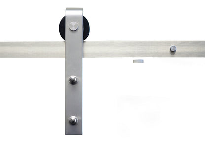 Sure-Loc 72 Inch Strap Roller Barn Door Track System - Satin Nickel