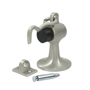 Deltana Solid Brass Cement Floor Mount Bumper - Brushed Nickel