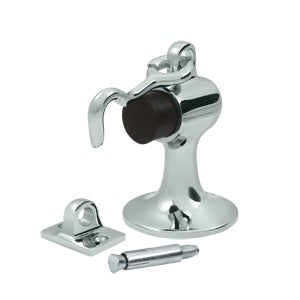 Deltana Solid Brass Cement Floor Mount Bumper - Polished Chrome