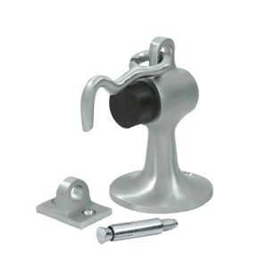 Deltana Solid Brass Cement Floor Mount Bumper - Brushed Chrome