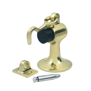 Deltana Solid Brass Cement Floor Mount Bumper - Polished Brass