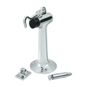 Deltana Solid Brass 6 Inch Floor Mounted Bumper - Polished Chrome