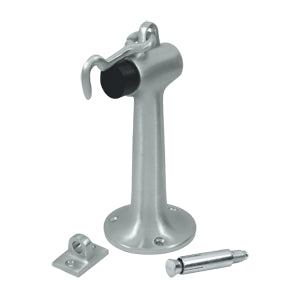 Deltana Solid Brass 6 Inch Floor Mounted Bumper - Brushed Chrome