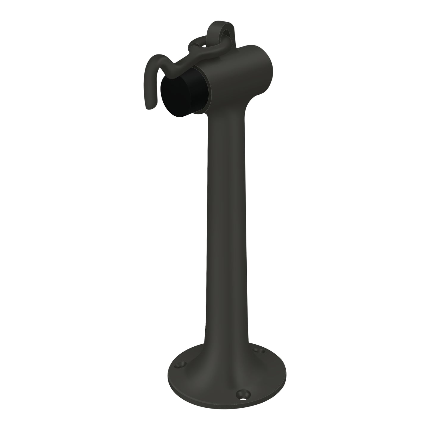 Deltana Solid Brass Heavy Duty 8 Inch Floor Mounted Bumper with Hook & Eye