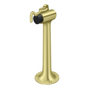 Deltana Solid Brass Heavy Duty 8 Inch Floor Mounted Bumper with Hook & Eye