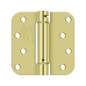 Deltana 4 x 4 Inch 5/8 Inch Radius x Square Corner Single Action, Steel Spring Hinge - Each