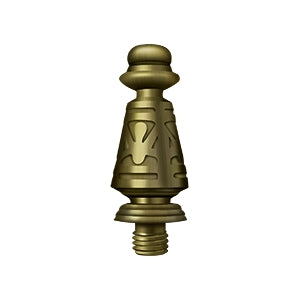 Deltana Ornate Door Hinge Finial - Antique Brass