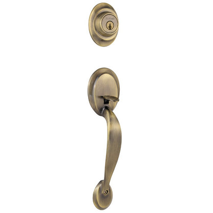 Kwikset Dakota handleset in Antique Brass