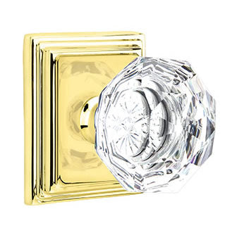 Emtek Diamond Crystal Knob with Wilshire Rosette
