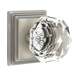 Emtek Diamond Crystal Knob with Wilshire Rosette