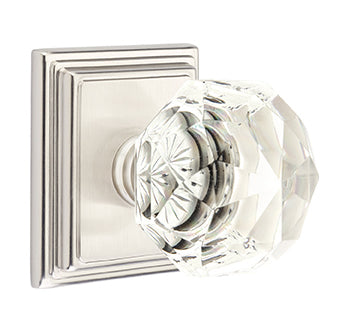 Emtek Diamond Crystal Knob with Wilshire Rosette