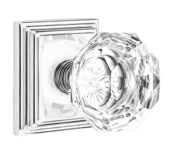 Emtek Diamond Crystal Knob with Wilshire Rosette